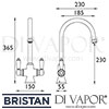 Bristan Renaissance Easyfit Sink Mixer Dimensions